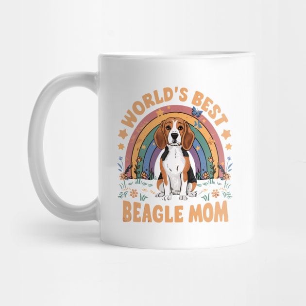 World's Best Beagle Mom Colorful Rainbow Graphic by Indigo Lake